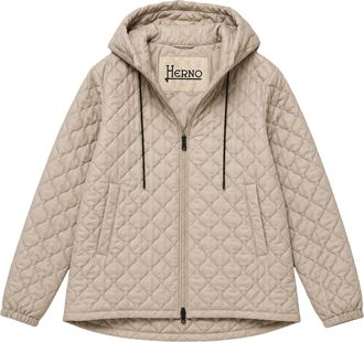 Herno Gold Diamond Quilting Hooded Down Jacket