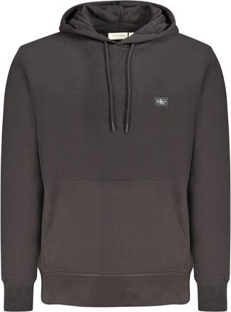 Calvin Klein Mens Ckj Fleece Hoodie Mono Style - Dark Grey Cotton - Size X-Large