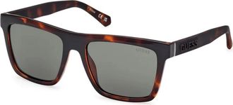 Guess Stijlvolle zonnebril met groene glazen - unisex - Zonnebrillen - Bruin - 55 MM - Accessoires