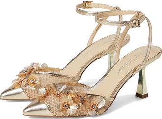 Blue by Betsey Johnson Carli High Womens Heels Gold : 6.5 M, Leather/Rubber