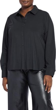 Lyss&eacute; Connie Slim Fit Button-Up Shirt in Black at Nordstrom, Size 1 X