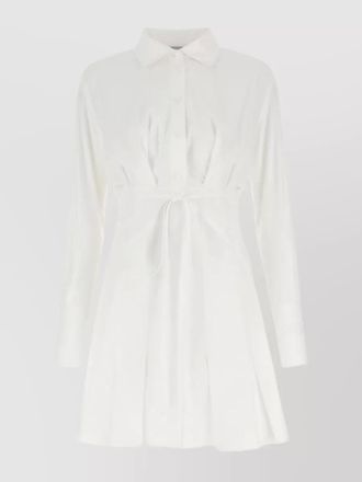 Patou cotton pleated midi shirt dress