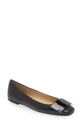 Bells & Becks Emma Ballerina Flat with Tab in Black at Nordstrom, Size 36.5