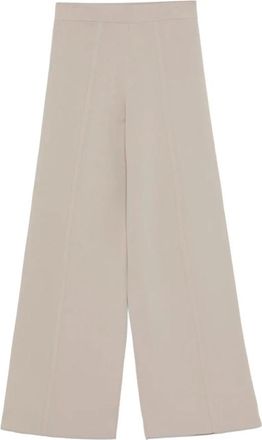 Max Mara Broeken, Dames, Beige, L, Beige Gebreide Broek