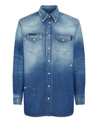 Philipp Plein Denim Shirt Ls