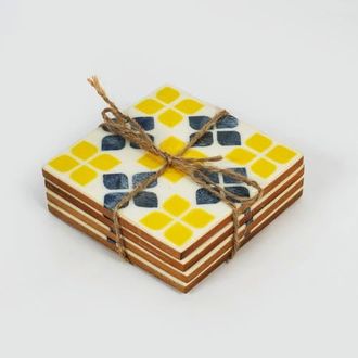 Mela Artisans Marigold Mosaic Inlay Coasters at Nordstrom