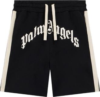 Palm Angels Curved Logo Track Sweatshorts