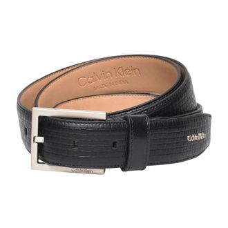Calvin Klein Belts, male, Black, Size: 120 CM Square Buckle Woven 32mm