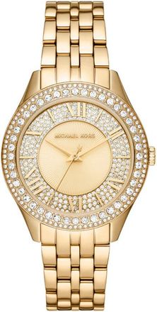 Michael Kors Elegante Gouden Harlowe Horloge - Dames - Horloges - Geel - ONE Size - Accessoires