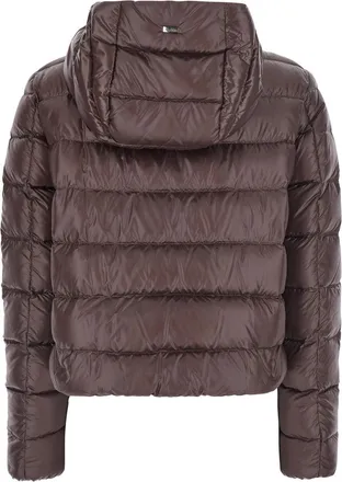Herno Womens Down Jacket Short Brown Puffer