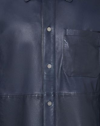 Peuterey Leather Jacket - Navy