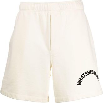 Bode Whatshisname logo-print cotton track shorts - men - Cotton - L/XL - Neutrals