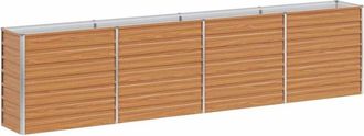 vidaXL Garden Raised Bed Light Brown 320 x 40 x 77 cm Galvanised Steel vidaXL