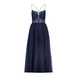 Vera Mont Kleedjes, Dames, Blauw, L, Pailletten, Hartvormige A-lijn Cocktailjurk