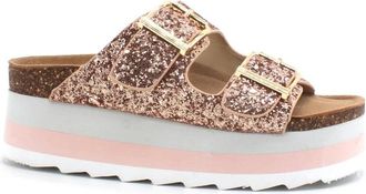 Colors Of California Platform Glitter - Dames - Sandalen - Roze - 41 EU - Leer - Schoenen