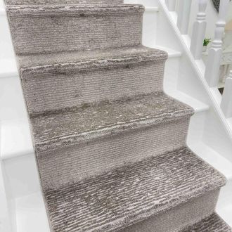 Runrug Stair Runner Carpet - Soft & Comfortable, 0.35 Inch - Quin in Grey | Size: 66 cm x 690 cm