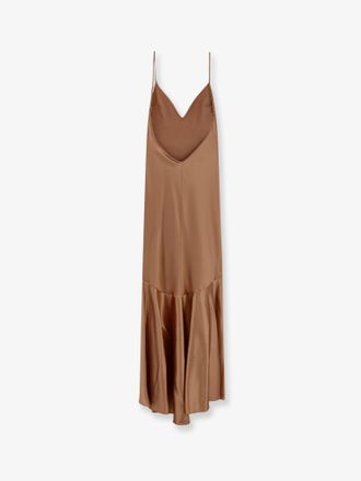 Elisabetta Franchi Satin V-Neck Dress - Pink