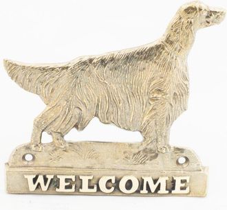 OEM Setter Irland&eacute;s: Letrero Para Puerta Con Perro, Placa De Bienvenida De Lat&oacute;n, Letrero Exclusivo Con La Palabra Welcome De Art-dog