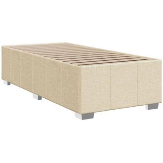 vidaXL Estructura De Cama Sin Colch&oacute;n Tela Crema 90x200 Cm Vidaxl