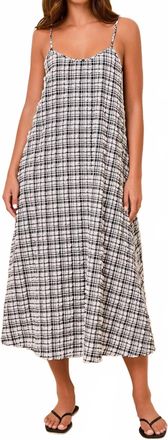 Solid & Striped Lois Dress In Puckered Plaid Noir