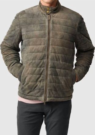 Rodd & Gunn Long Island Leather Jacket In Mouse