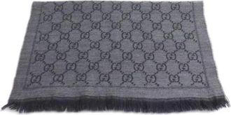 Gucci Pre-owned Scarves, male, Gray, Size: ONE SIZE Pre-owned Shawl