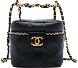 Chanel Pre-owned Vanity Bag - Dames - Vintage Mini Tas - Zwart - ONE Size - Leer - Vintage