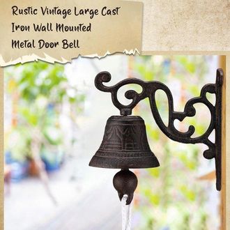 OEM Colgantes Decorativos De Hierro Fundido Con Forma De Campana De Restaurante, Colgantes Decorativos De Timbre R&uacute;stico Vintage, Decoraci&oacute;n De Pared