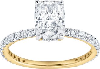 LuvMyJewelry Melina 14K White Gold Cushion Lab Grown Diamond Engagement Ring - 2.02 Ct