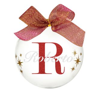 KASANOVA Pallina natale con nome Roberto 10cm