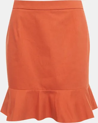 M Missoni Brown Cotton Ruffled Mini Skirt