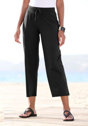 Beach Time 7/8-Strandhose BEACHTIME, Damen, Gr. 32/34, N-Gr, schwarz, Jersey, Obermaterial: 95% Baumwolle, 5% Elasthan, figurumspielend 7/8-L&auml;nge, Hosen 7/8-Stra