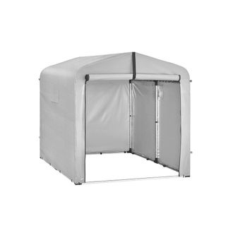 SoBuy Sobuy Cobertizo Para Bicicletas Gris Con Puerta Enrollable Garaje Port&aacute;til Para Bicicletas Con Sistema De Colgado Refugio De Almacenamiento Para Bicic