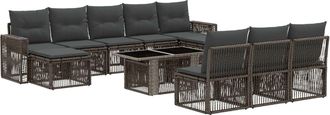 vidaXL Conjunto De Sof&aacute;s De Jard&iacute;n 11 Uds. Gris Y Gris Oscuro Vidaxl