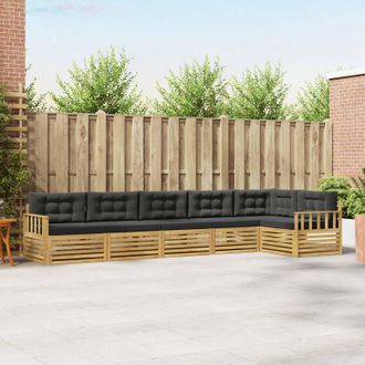 vidaXL Vidaxl Set Di Divani Da Esterno 6 Pz Bianco E Antracite Poliestere