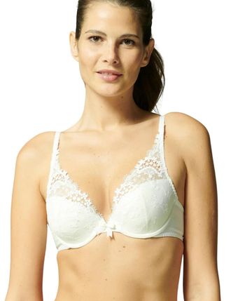 Simone P&eacute;r&egrave;le Womens Wish Triangle Push Up Bra - Natural - Ivory - Size 32A