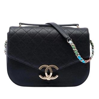 Chanel Pre-owned Leather chanel-bags - Dames - Pre-owned - Zwart - Maat: ONE Size Leer