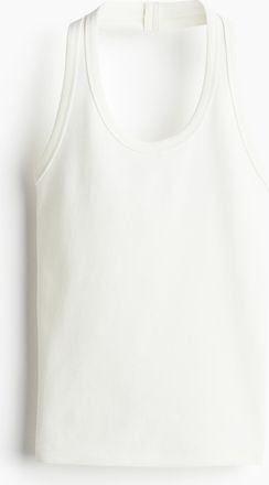 H&M Neckholder-Top aus Pima-Baumwolle - White
