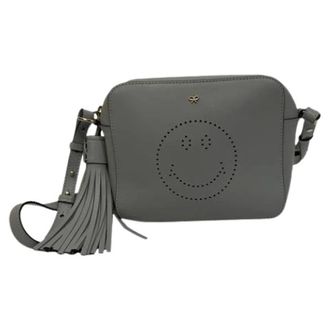 Anya Hindmarch Pre-owned Smiley Crossbody Bag - Dames - Pre-owned - Grijs - Maat: ONE Size Leer