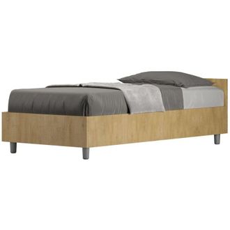ITYhome Ityhome - Letto Singolo - nuamo - Colore: Quercia Natura - Tipologia Letto: Con Rete e Contenitore - Dimensione Rete: 80x190