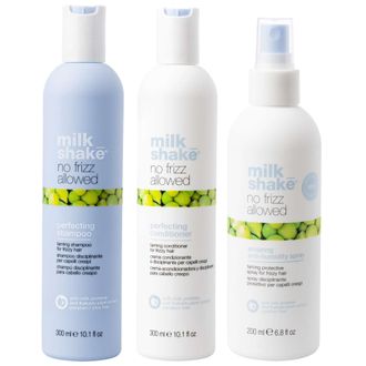 milk_shake Womens No Frizz Allowed Trio - Perfecting Shampoo 300ml, Conditioner and Anti-Humidity Spray 200ml. - One Size