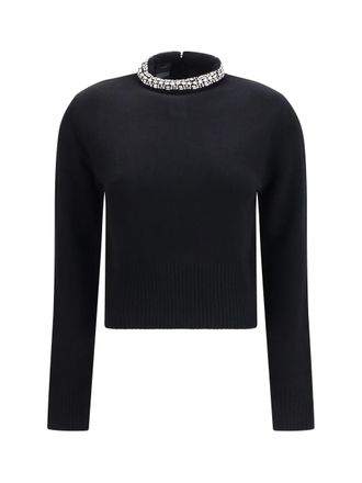 Pinko Womens Wool Sweater Berlino Black Limousine (ovis Aries)