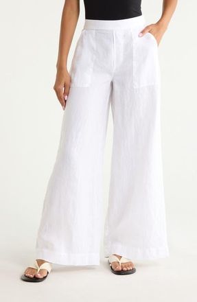 Frank & Eileen Madeline Wide Leg Pants in White at Nordstrom, Size X-Large