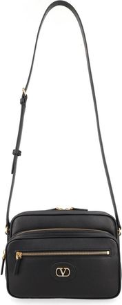 Valentino Garavani Mens Shoulder Bag Antibes Black Leather