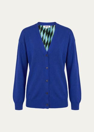 Diane Von F&uuml;rstenberg Murano Geometric Mixed Media Cardigan