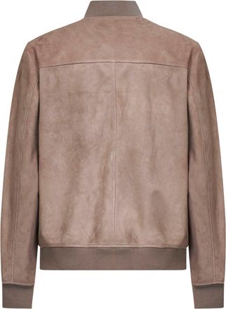 Salvatore Santoro Mens Bomber Jacket Sand Suede Mud Ovine Leather