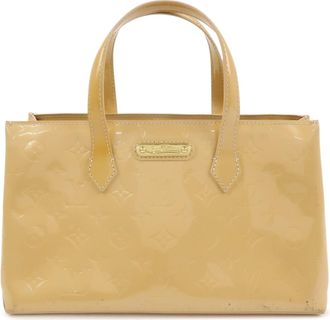 Louis Vuitton Wilshire Monogram Vernis Beige Patent_Leather Handbag (Pre-Owned)