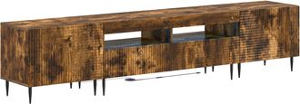 vidaXL Conjunto De 3 Muebles Para Tv Con Led Roble Ahumado Vidaxl