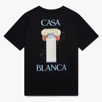 Casablanca Mens La Colonne Printed T-Shirt Black
