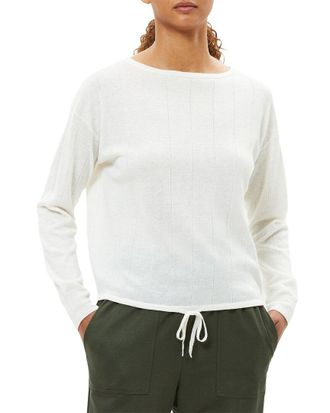 Theory Easy Rib Wool & Linen-Blend Pullover